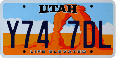 UT license plate Y747DL
