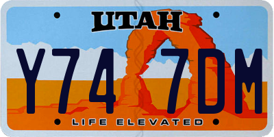 UT license plate Y747DM
