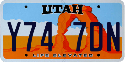 UT license plate Y747DN