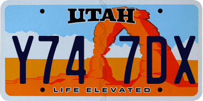 UT license plate Y747DX