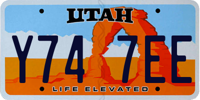 UT license plate Y747EE