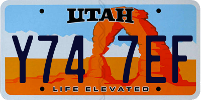 UT license plate Y747EF