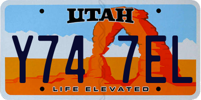 UT license plate Y747EL