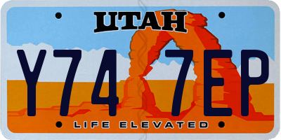 UT license plate Y747EP