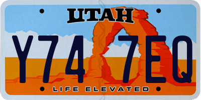 UT license plate Y747EQ