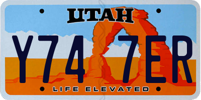 UT license plate Y747ER