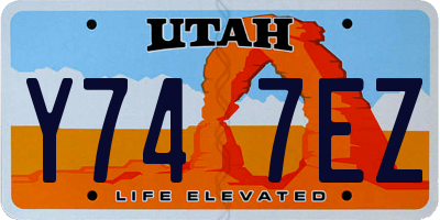 UT license plate Y747EZ
