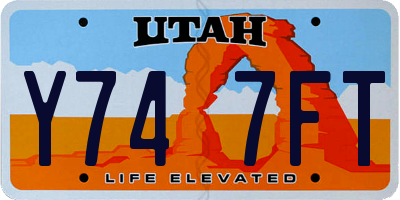 UT license plate Y747FT