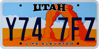 UT license plate Y747FZ