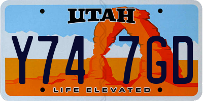 UT license plate Y747GD