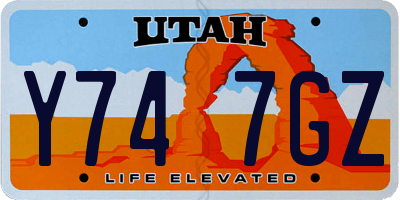 UT license plate Y747GZ