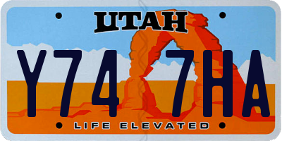 UT license plate Y747HA