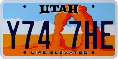 UT license plate Y747HE