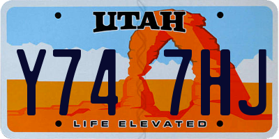 UT license plate Y747HJ