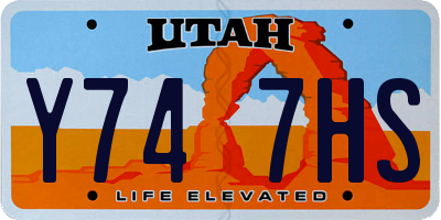 UT license plate Y747HS