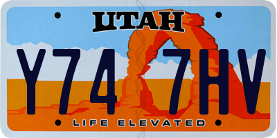 UT license plate Y747HV