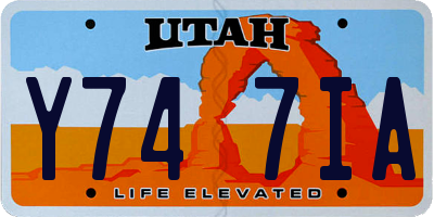 UT license plate Y747IA