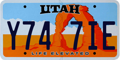 UT license plate Y747IE