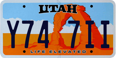 UT license plate Y747II