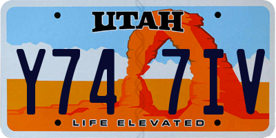 UT license plate Y747IV