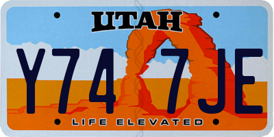 UT license plate Y747JE