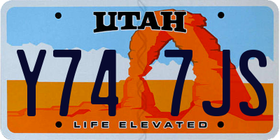 UT license plate Y747JS