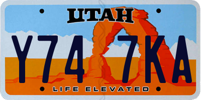 UT license plate Y747KA