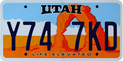 UT license plate Y747KD