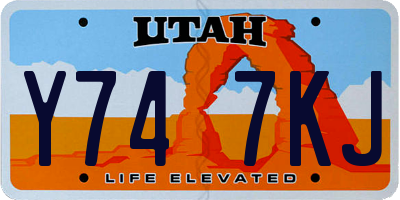 UT license plate Y747KJ