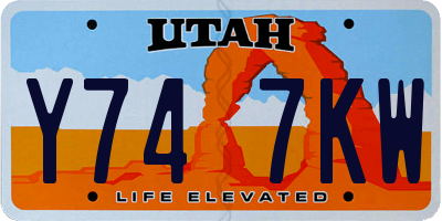 UT license plate Y747KW