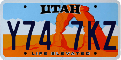 UT license plate Y747KZ