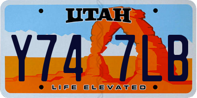 UT license plate Y747LB