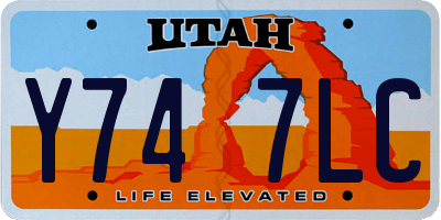 UT license plate Y747LC
