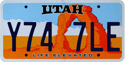 UT license plate Y747LE