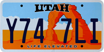UT license plate Y747LI