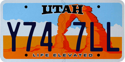 UT license plate Y747LL