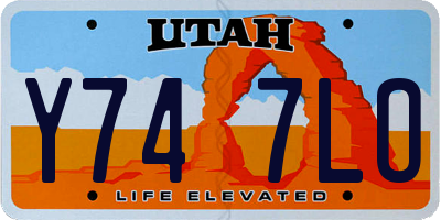 UT license plate Y747LO