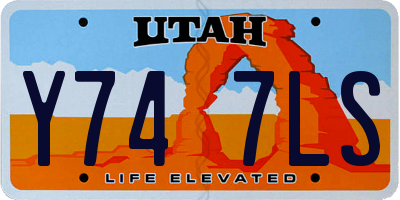 UT license plate Y747LS