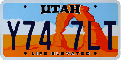 UT license plate Y747LT