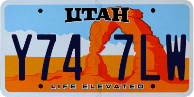 UT license plate Y747LW