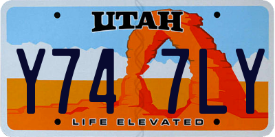 UT license plate Y747LY