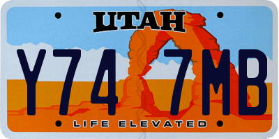 UT license plate Y747MB