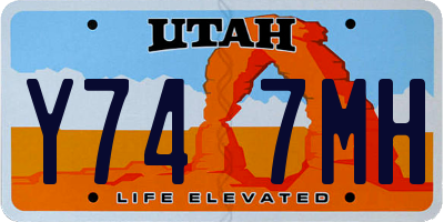 UT license plate Y747MH