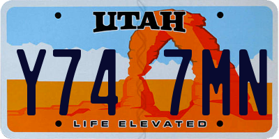 UT license plate Y747MN