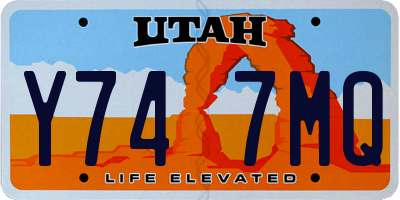 UT license plate Y747MQ