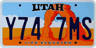 UT license plate Y747MS
