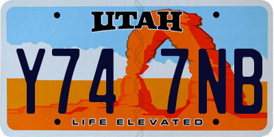 UT license plate Y747NB