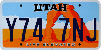 UT license plate Y747NJ