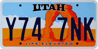 UT license plate Y747NK