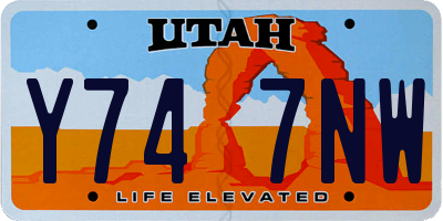 UT license plate Y747NW
